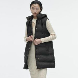 ZARA HOODED PADDED VEST - Black